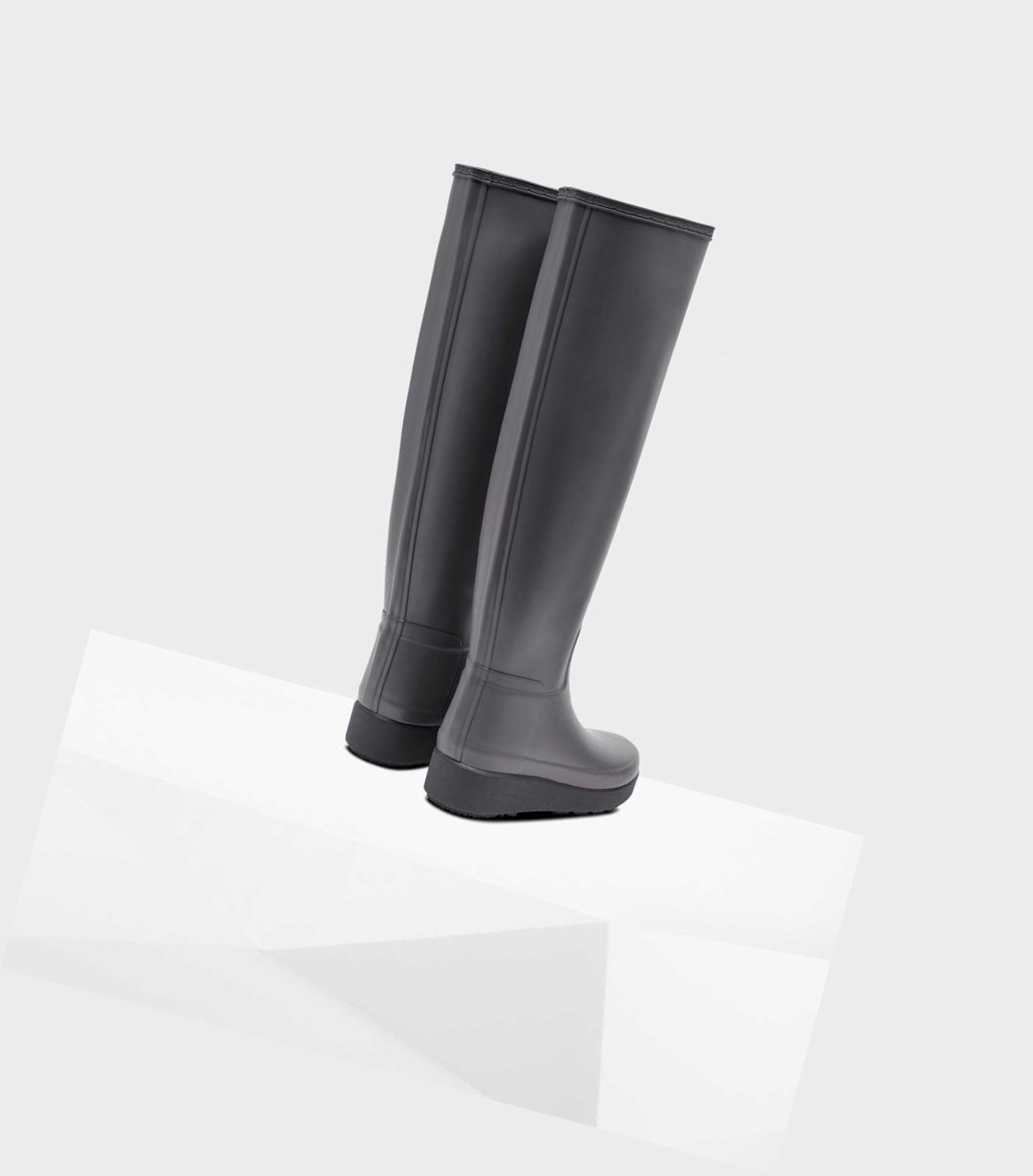 Knee-High Boots Donna Hunter Refined Slim Fit Creeper Grigie | RGCLZD-709