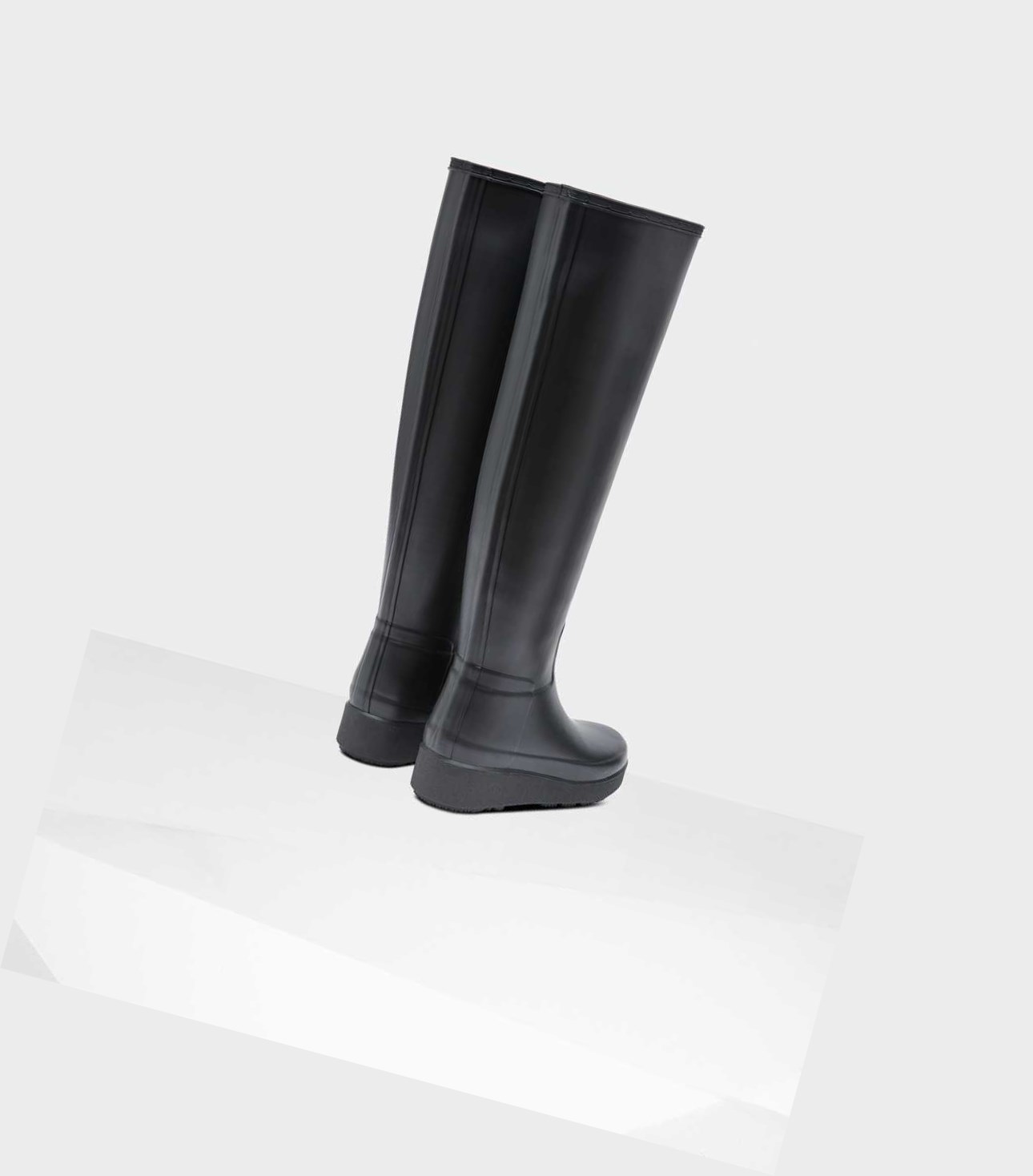 Knee-High Boots Donna Hunter Refined Slim Fit Creeper Nere | VOLIPS-310