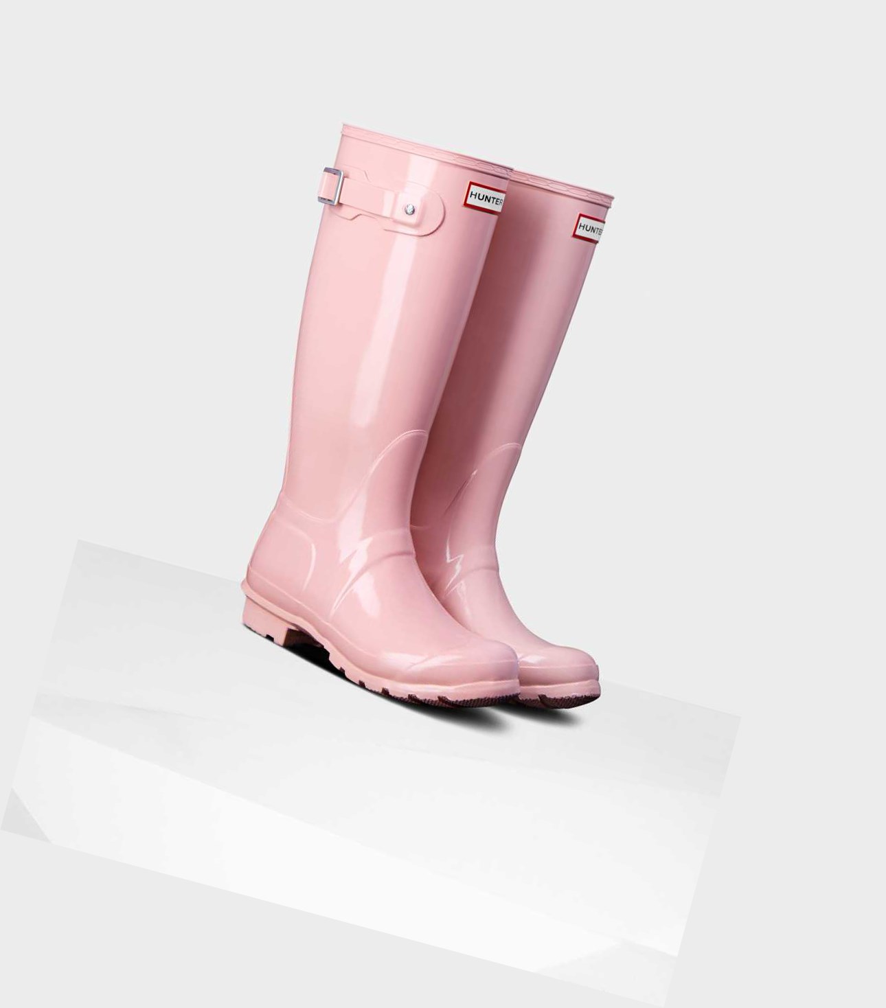 Stivali Alti Donna Hunter Original Gloss Wellington Rosa | FKVIYU-845