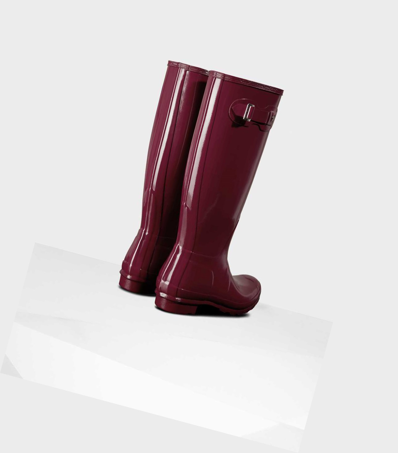 Stivali Alti Donna Hunter Original Gloss Wellington Bordeaux | GTLPOA-753