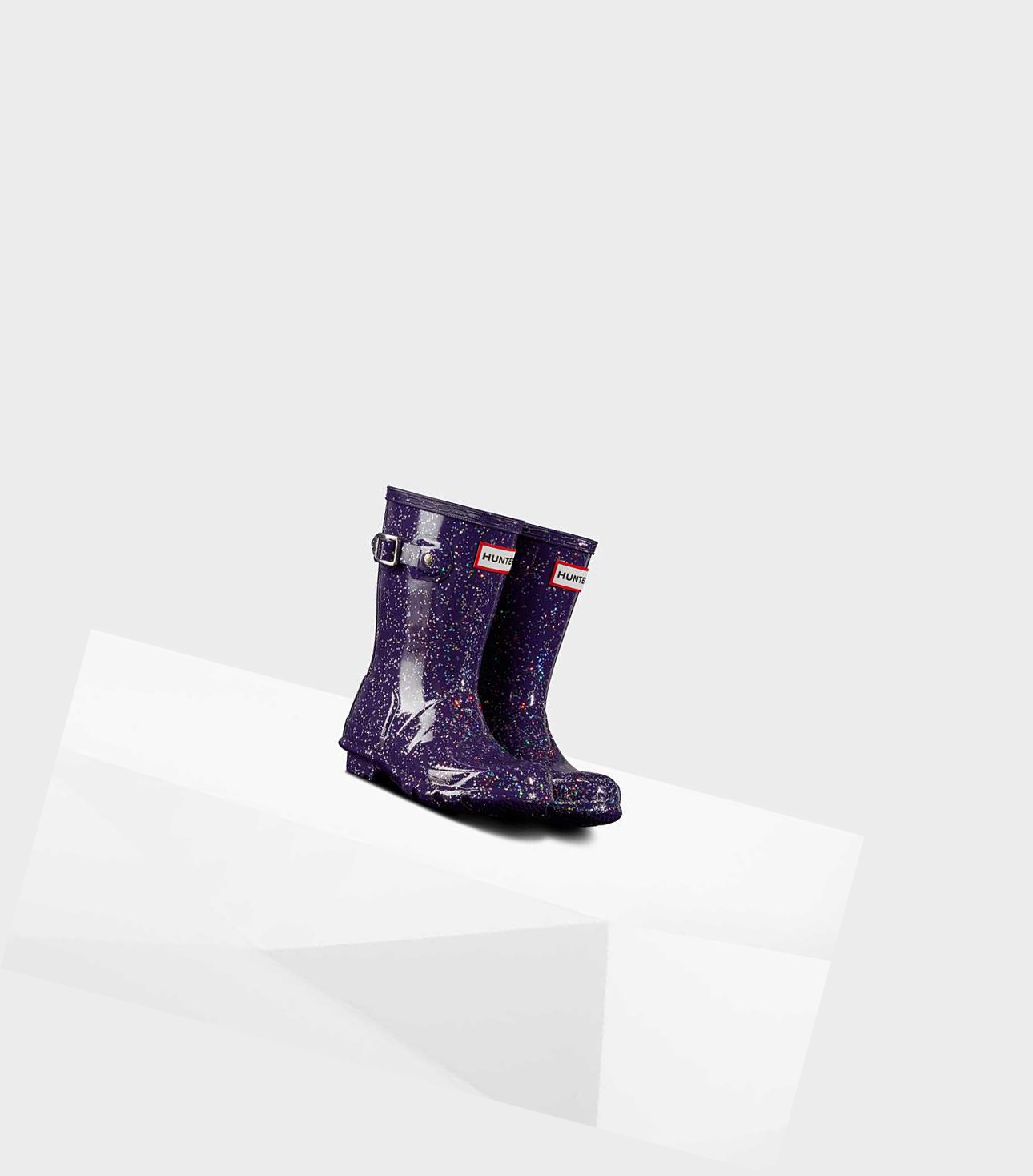 Stivali Corti Bambino Hunter Original Little Giant Glitter Wellington Viola | QSALRM-954