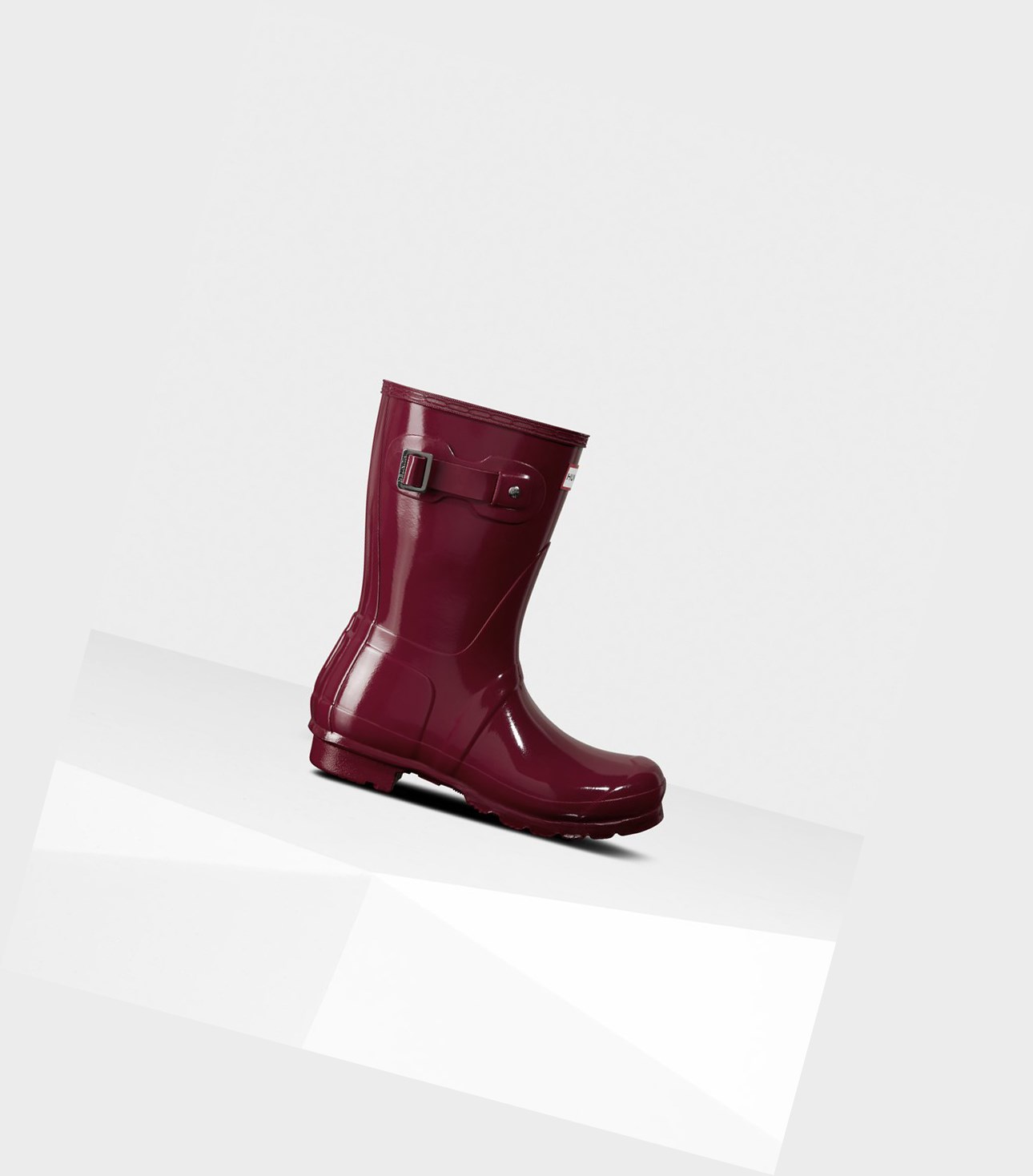 Stivali Corti Donna Hunter Original Gloss Bordeaux | IGXFLK-483