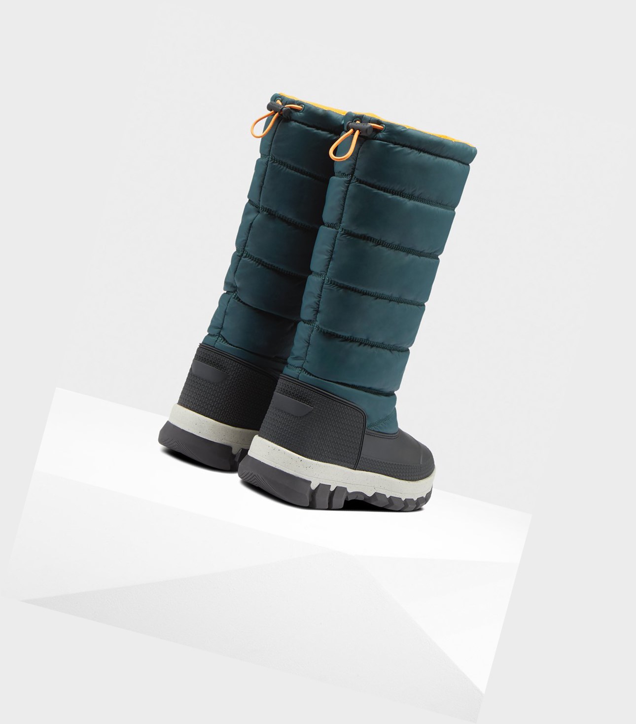 Stivali da Neve Donna Hunter Original Insulated Alti Verdi Grigie | YBQMOA-867