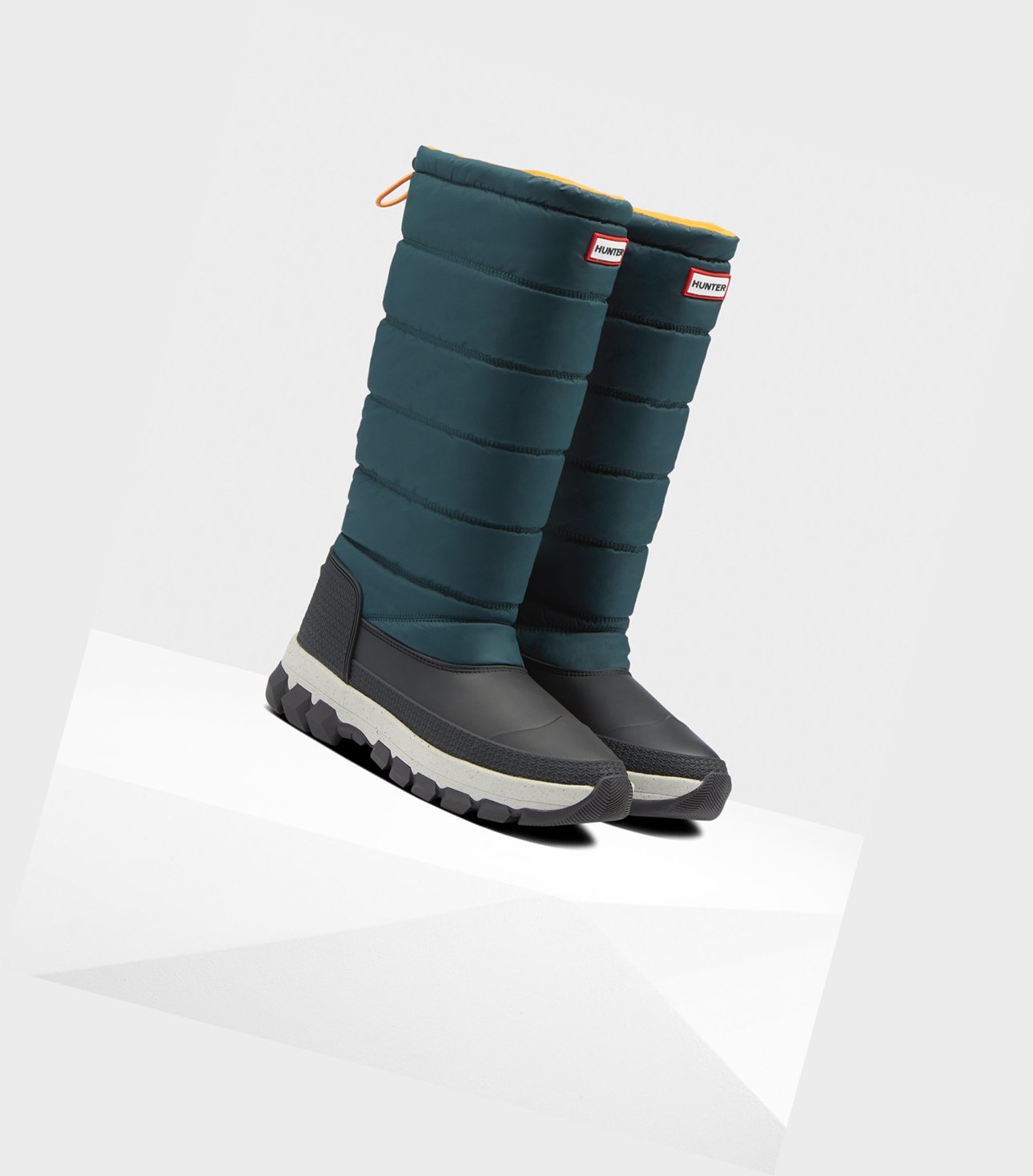 Stivali da Neve Donna Hunter Original Insulated Alti Verdi Grigie | YBQMOA-867