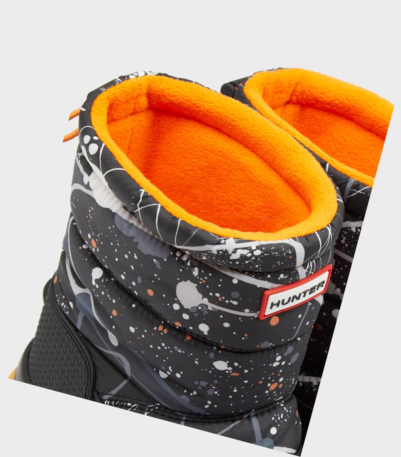 Stivali da Neve Donna Hunter Original Printed Insulated Corta Nere | QUYETM-872